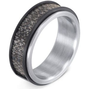iXXXi Men-Jeans-Zilverkleurig/Zwart-Heren Ring