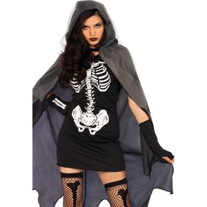 Wonderland - Spook & Skelet Kostuum - Aangename Dood - Vrouw - Zwart - Medium / Large - Halloween - Verkleedkleding