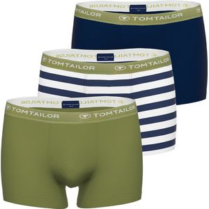 TOM TAILOR heren boxer kort (3-pack) - donkerblauw gestreept - Maat: XXL