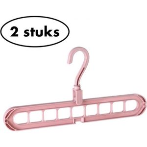 2x luxe multifunctionele kledinghaak - klerenhanger - Kleding hangers - roze
