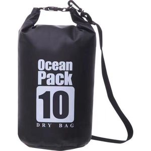 Waterdichte Tas - Dry bag - 10L - Zwart - Ocean Pack - Dry Sack - Survival Outdoor Rugzak - Drybags - Boottas - Zeiltas