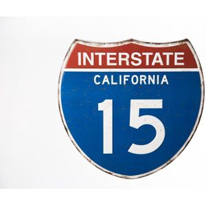 Signs-USA Interstate California - retro verkeersbord - 40 x 39 cm