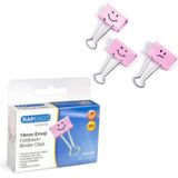 Rapesco Foldback/Binderclips - 19 mm Emoji - 20 stuks - Roze