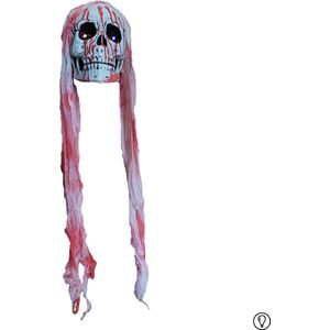 Fjesta Halloween Hangdecoratie Doodshoofd met LED - Halloween Decoratie - 110cm - Inclusief Batterijen