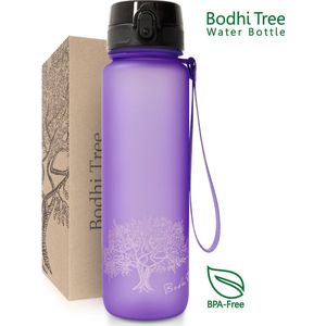 Bodhi Tree® Drinkfles 500 ml - Waterfles met Fruit Filter - BPA vrij - Sport School Werk Volwassenen Kinderen Kind Moederdag - Water Bottle 500ml - Paars Lila