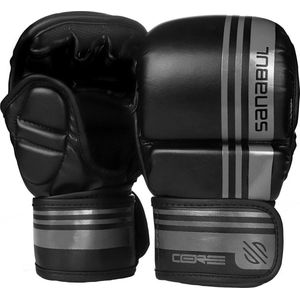 Sanabul Core Series Hybride Handschoenen - 7 oz - zwart en metaal - S/M