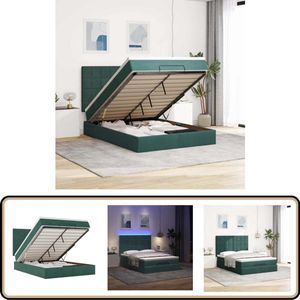 vidaXL Ottoman bed met matrassen en LED's 140x200cm fluweel