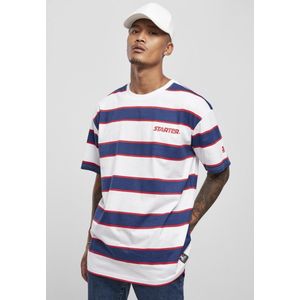 Starter Black Label - Starter Logo Striped Heren T-shirt - XL - Blauw/Wit