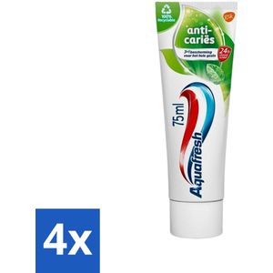 Aquafresh - Tandpasta - Anti-Cariës - Bescherming Tegen Gaatjes - 75 ml - Voordeelverpakking - 4 stuks
