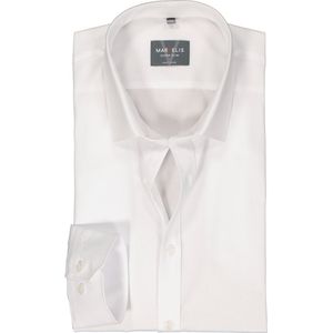 MARVELIS super slim fit overhemd - mouwlengte 7 - popeline - wit - Strijkvriendelijk - Boordmaat: 41