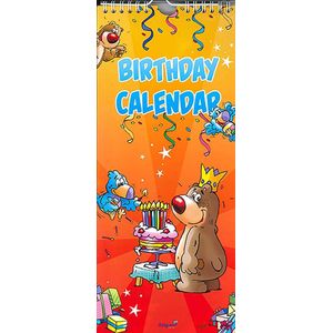 Verjaardagskalender Feest - Geen jaartal - Ophangbaar - Diverse Kleuren  - 14,5 x 34,5 x 0,6 cm