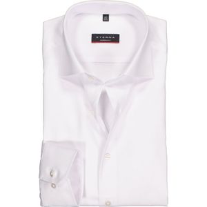 ETERNA modern fit overhemd - mouwlengte 72 cm - niet doorschijnend twill heren overhemd - wit - Strijkvrij - Boordmaat: 44