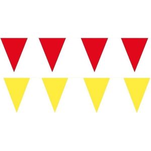 Gele/Rode feest punt vlaggetjes pakket - 120 meter - slingers/ vlaggenlijn