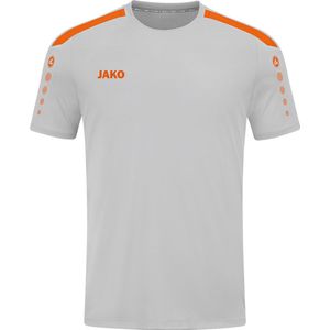 JAKO Shirt Power Korte Mouw Kind Grijs-Oranje Maat 152