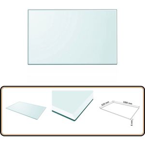 vidaXL Tafelblad Gehard Glas - 1000x620 mm - Rechthoekig Tafelblad - Gehard Glas - Eetkamerstoel - Salontafel - Tuintafel