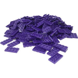 100 Bouwstenen 2x4 plate | Paars | Compatibel met Lego Classic | Keuze uit vele kleuren | SmallBricks