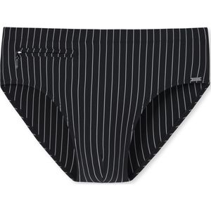 SCHIESSER Nautical Casual heren badkleding - zwemslip met ritszak breiwerk gerecycled strepen zwart