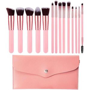Make-up borstels,make-up borstel set met PU zakken,oogschaduw borstels,Zacht en huidvriendelijk
