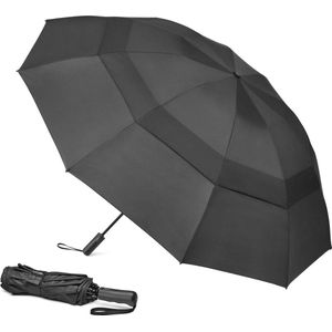 62 Inch Opvouwbare Paraplu met 10 Ribben - Stevig, Compact en Winddicht - Waterdicht en Dubbele Luifel umbrella