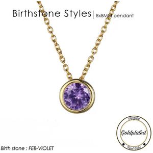 Soraro Birthstone Ketting | Februari | 14K Goldplated | Goudkleurig | Ketting voor Haar | Cadeau Voor Haar | Cadeau Voor Vriendin | Verjaardag Cadeau | Moederdag Cadeau | Cadeau Ideeën