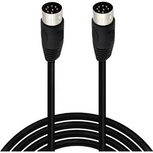 DIN 8-pins luidspreker kabel / zwart - 1,5 meter