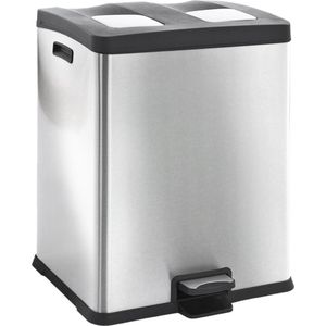 EKO - Rejoice recycling pedaalemmer 30+30 ltr, EKO - Stainless steel Plastic - mat RVS