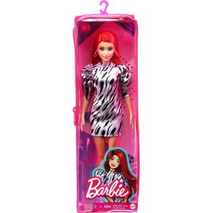 Barbie Fashionista Barbiepop - Zwart/wit jurkje