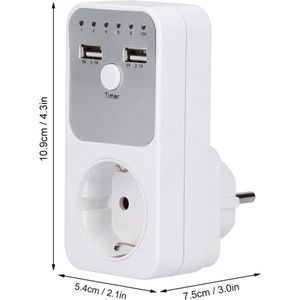 Countdown Timer Socket 180~260V 16A USB Smart Digital for Phone Charger(EU Plug) - HTML Content Included .