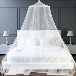 Klamboe Bed - Muggenbescherming voor Reizen, Outdoor Avonturen en Decoratie - Tweepersoonsbed en Eenpersoonsbed - Rond Net met Kleefhaken - Ideaal voor Tuin, Balkon, Camping en meer