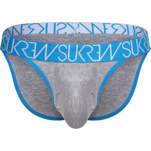 SUKREW Tanga Grey Marl - MAAT L - Heren Ondergoed - Slip voor Man - Mannen Slip