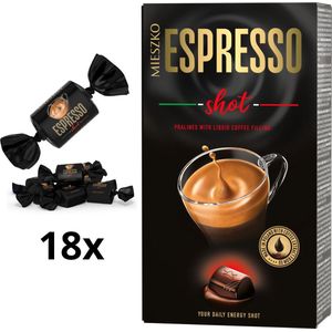 Espresso Shot Chocolaatjes met Koffie Vulling 18x per stuk verpakt (Super Lekker) Cadeau! 180 gram