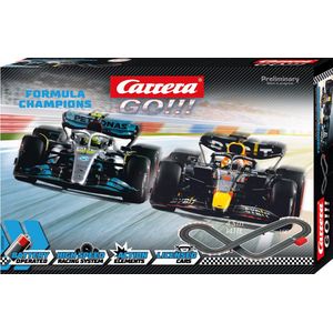 Carrera Go!!! Triple Formula World Champion Starter Version - Racebaan Elektrisch voor Kinderen - Max Verstappen vs. Lewis Hamilton - Red Bull vs. Mercedes