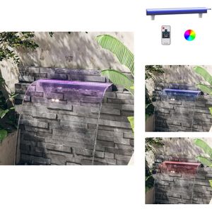vidaXL Watervaloverlaat - Watervaloverlaten - Waterval - Watervaluitloop - Watervaloverlaat met RGB LED's 90 cm acryl