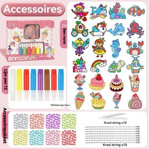 65-Delig DIY Sleutelhangers Maken Knutselpakket - inclusief 12 kleurstoffen&24Sleutelringen&8diamantstickers&Glitters-DIY-Knutselen Meisjes, Jongens, Volwassenen Sieraden Hobby- Hobby & Creatief - Gratis kristalgraffiti hangende ornamenten