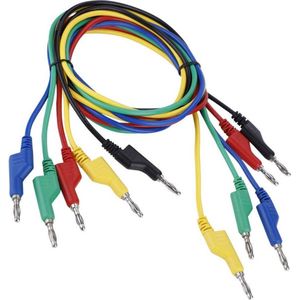 5 stuks P1036 hoogspanning dubbele kop 1 m 4 mm meetkabels - Bananenstekker - Kabel voor multimeter .