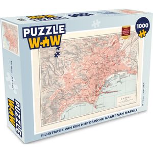 Puzzel Illustratie van een historische kaart van Napoli - Legpuzzel - Puzzel 1000 stukjes volwassenen