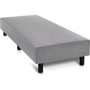 Boxspring Otto zilvergrijs 100x200 zonder matras, zonder hoofdboord en zonder topper.