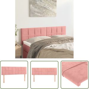 The Living Store Hoofdborden 2 st 72x5x78/88 cm fluweel roze - Klassieke Hoofdbord - Hoofdbord Roze - Velvet Hoofdbord - Bedhoofd - Beddecoratie