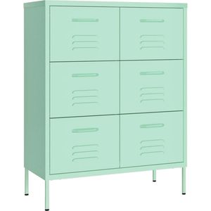 vidaXL - Ladekast - 80x35x101,5 - cm - staal - mint