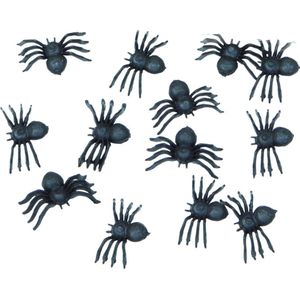 Nep spinnen/spinnetjes 3 x 3 cm - zwart - 140x stuks - Horror/griezel thema decoratie beestjes