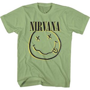 Nirvana - Inverse Happy Face Heren T-shirt - XL - Groen