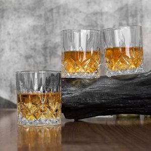 Whiskyglazen, 300 ml, loodvrij kristalglas, whiskybeker, cadeau voor Kerstmis, mooie geschenkdoos, 4-delig