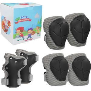 Peuter knie elleboog pads kinderen beschermende uitrusting set 2-8 jaar - skateboard scooter fiets fietsen schaatsen roller (zwart)