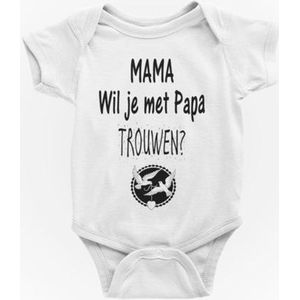 Passie voor stickers Baby rompertjes met tekst: Mama wil je met papa trouwen  62/68