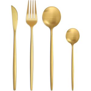 24-delige gouden bestekset voor 6 personen - Vaatwasmachinebestendig roestvrij staal