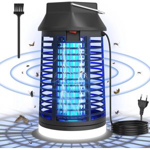 Effectieve Elektrische Insectenverdelger met LED Licht - 15W, 4200V voor Muggen, Vliegen & Motten - Waterproof IPX4