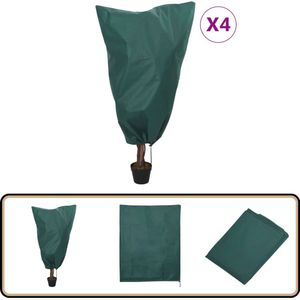 vidaXL Plantenhoezen - 4 stuks - Groen - 0,8x1 m Vlieshoes - Vorstbescherming - Planten Hoes - Tuinplanten - Overwinteren