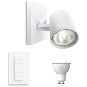 Philips Hue Runner Opbouwspot (Wit) - Warmwit Licht - Incl. Hue Dimmer Switch - Wandspot of Plafondspot met 1 Lichtpunt - GU10 - Hue White