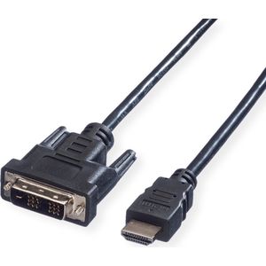 VALUE monitorkabel DVI (18+1) / HDMI M/M, zwart, 10 m