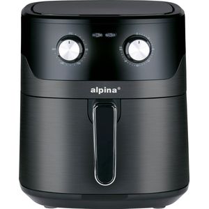 alpina Airfryer XL - Heteluchtfriteuse 6L - Air Fryer voor 4 tot 6 Personen - Hetelucht Friteuse met Instelbare Temperatuur van 80°C tot 200°C - Timer tot 60 Minuten - Zwart